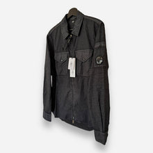 Load image into Gallery viewer, Cp Company Full Zip Cotton Popeline Placcato Overshirt In Black
