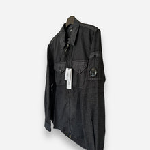 Load image into Gallery viewer, Cp Company Full Zip Cotton Popeline Placcato Overshirt In Black
