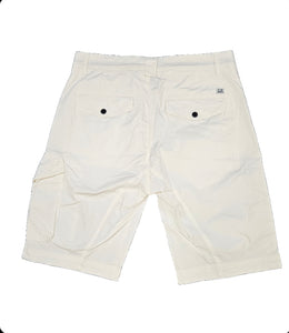 Cp Company Twill Stretch Cargo Shorts In White