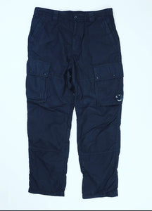 Cp Company Flatt Nylon Loose Fit Nylon Cargo Pants In Navy