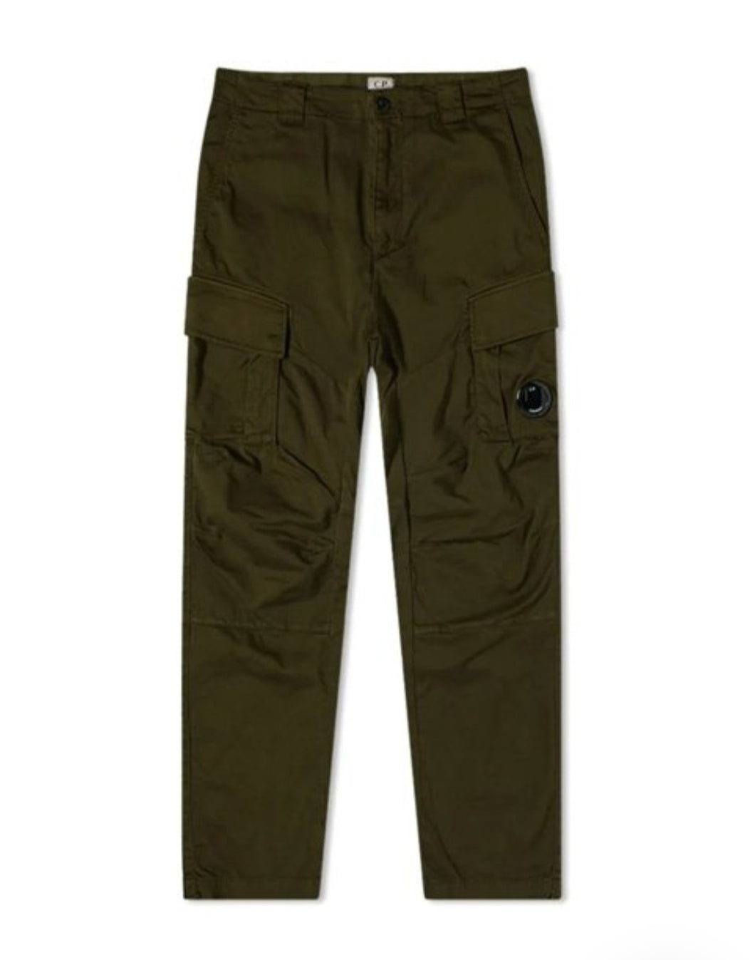 Cp Company Satin Stretch Lens Cargo Pants In Ivy Green