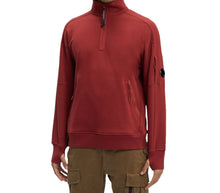 Load image into Gallery viewer, Cp Company Quarter Zip Polo Collar Sweatshirt In Henna
