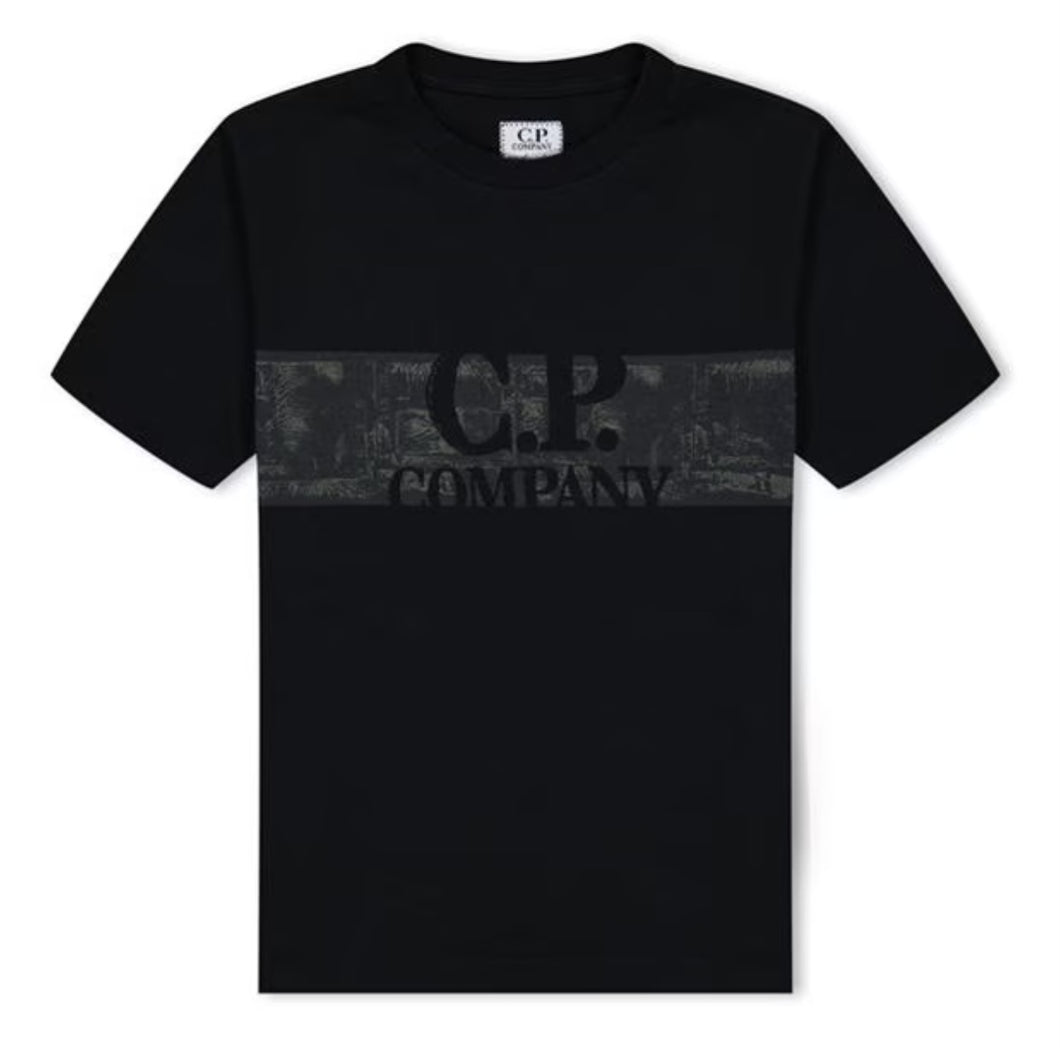 Cp Company Junior Camo Stripe T-Shirt In Black