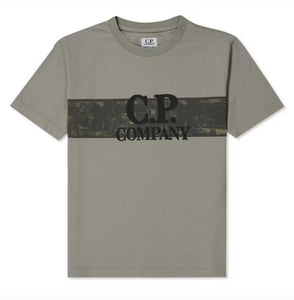 Cp Company Junior Camo Stripe T-Shirt In Silver Sage