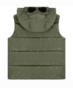 Cp Company Junior Saint Peter Goggle Down Gilet In Thyme