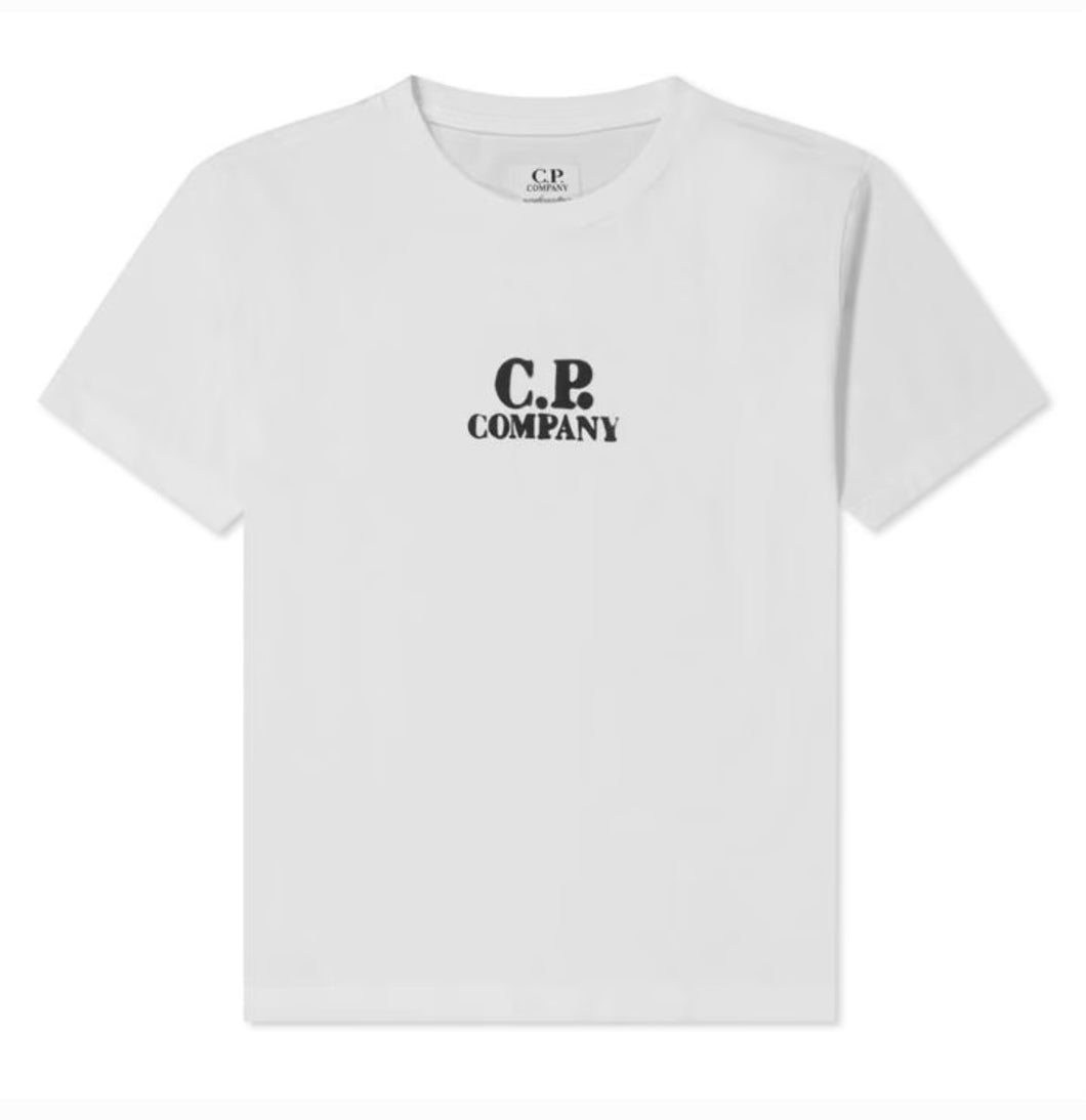 Cp Company Junior Horizontal Logo T-Shirt In White