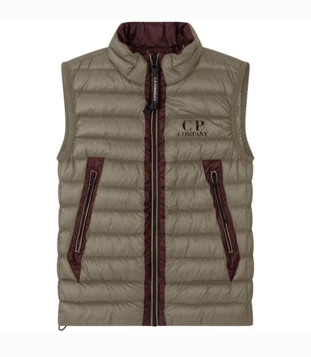 Cp Company Junior Ripstop Down Gilet In Silver Sage