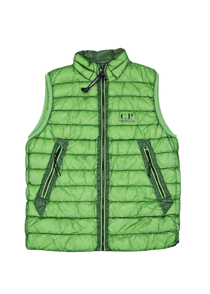 Cp Company Junior Ripstop Down Gilet In Green