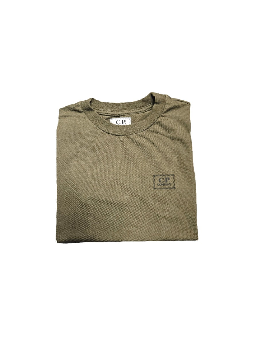 Cp Company Small Stitch Logo T-Shirt 048 In Ivy Green