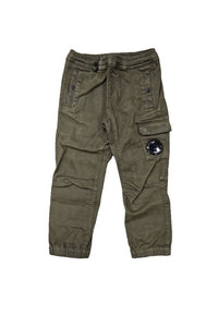 Cp Company Junior Satin Stretch Button Pocket Cargo Pants In Ivy Green 026