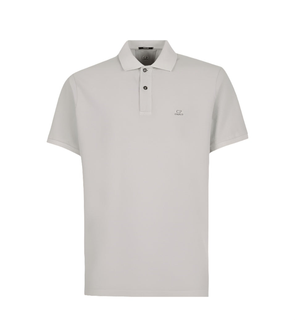 Cp Company Regular Fit Short Sleeve Polo In 140A Flint Grey