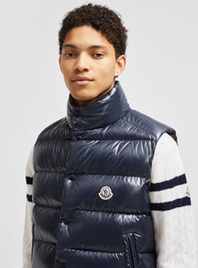 Moncler Tibb Down Gilet In Navy