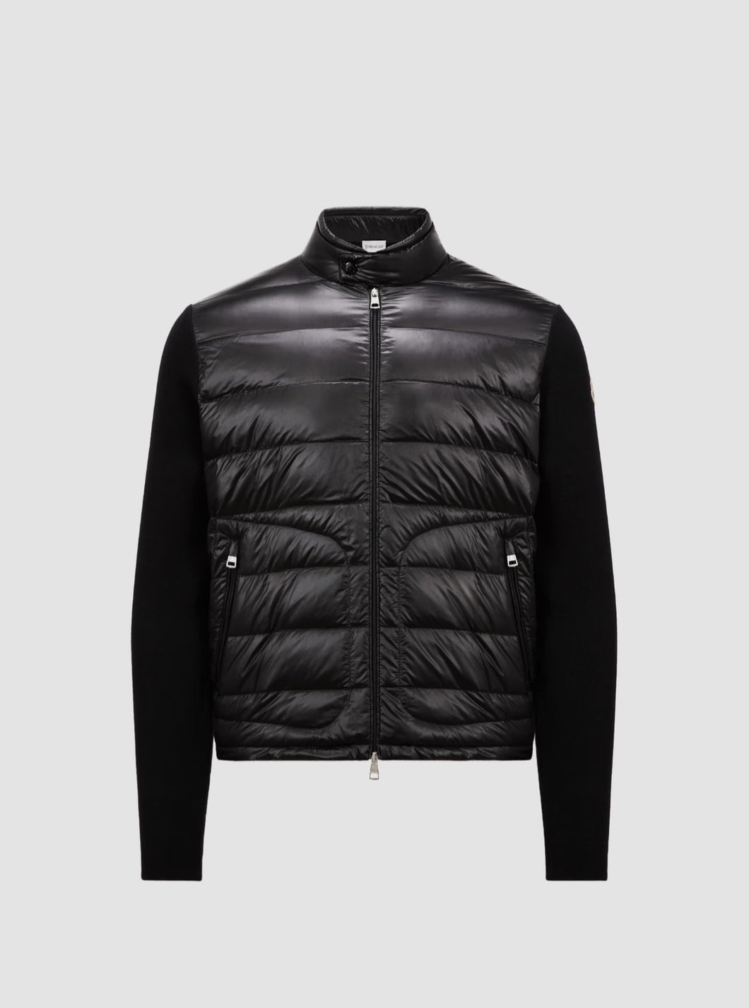 Moncler Wool Down Cardigan In Black