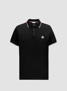 Moncler Tri Colour Polo Shirt In Black