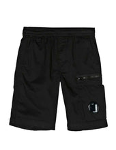 Load image into Gallery viewer, Cp Company Junior Stretch Gabardine Bermuda Cargo Shorts Black
