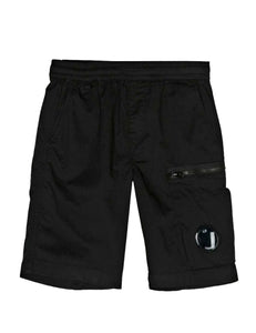 Cp Company Junior Stretch Gabardine Bermuda Cargo Shorts Black