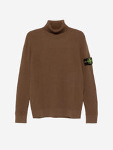 Load image into Gallery viewer, Stone Island Turtle Neck Ribbed Wool Sweatshirt Walnut Brown
