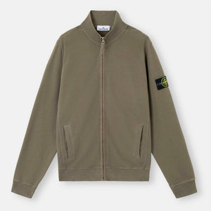 Stone Island Cotton Fleece Full Zip In Walnut Brown