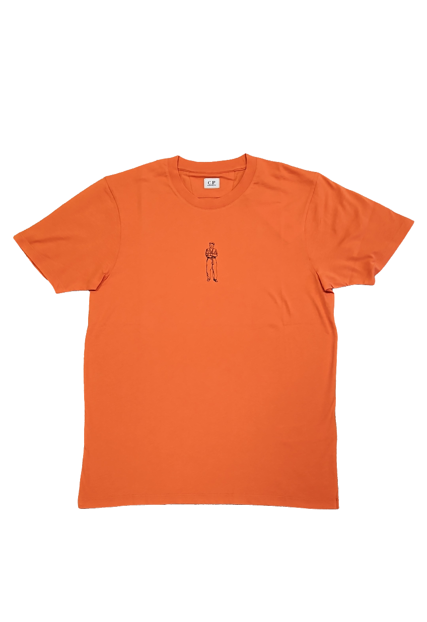 Cp Company 30-1 Horizontal Logo T-Shirt In Harvest Pumpkin