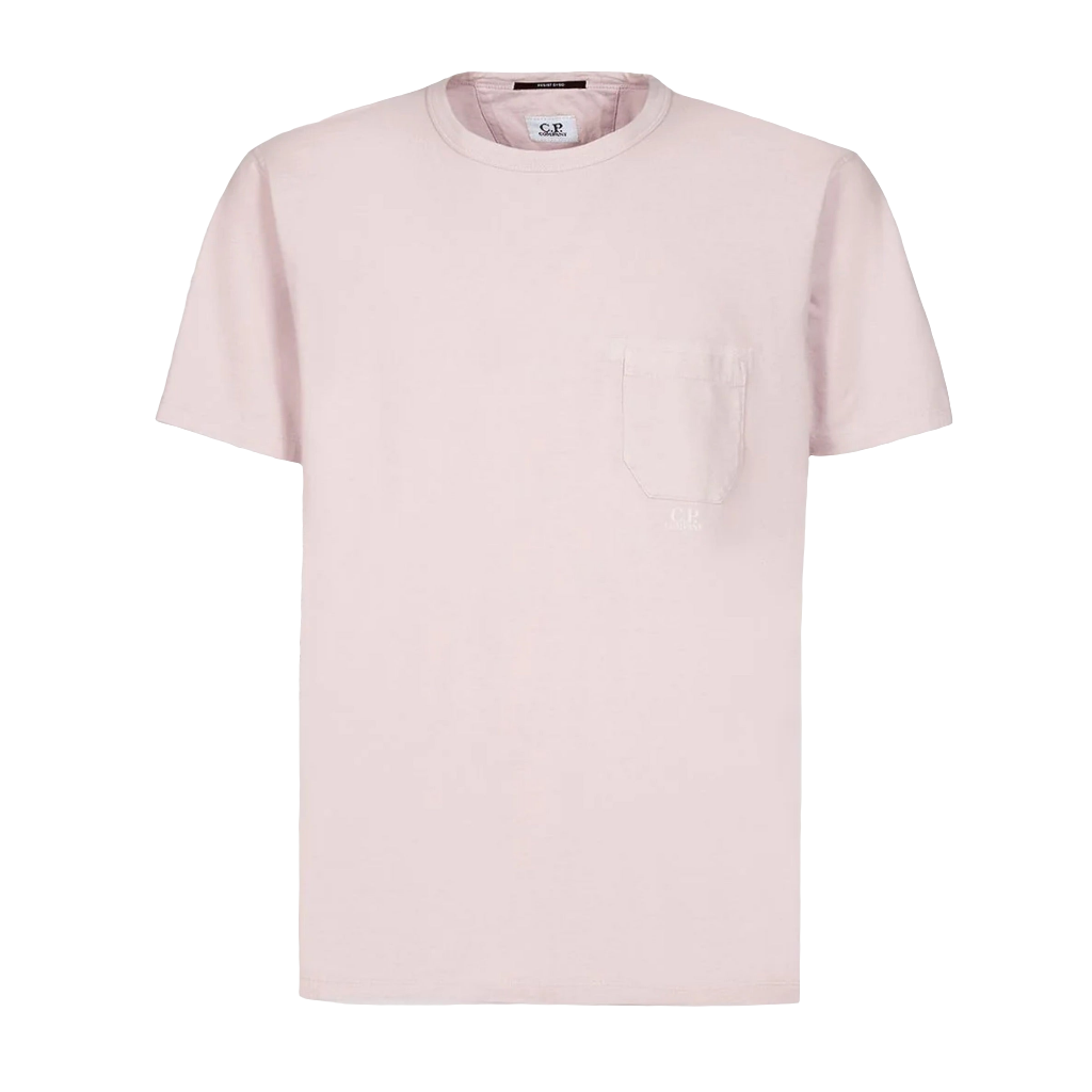 Cp Company Resist Dyed Pocket Logo T-Shirt 182A Pale Mauve