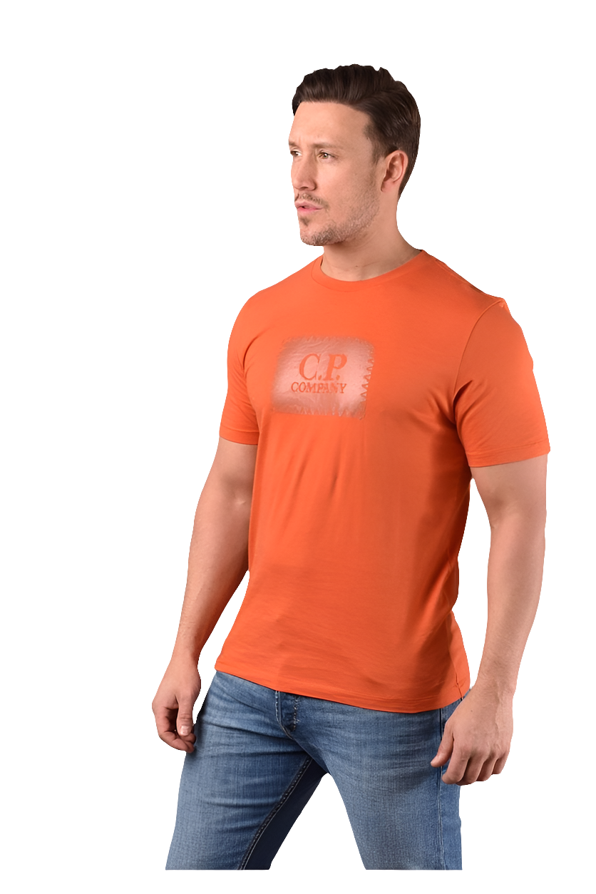 Cp Company Stamp Logo T-Shirt In Harvest Pumpkin