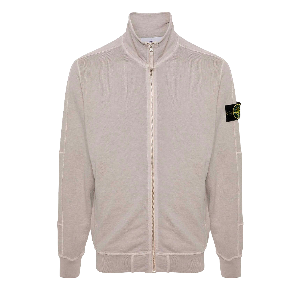 Stone Island Old Treatment Full Zip In Grey