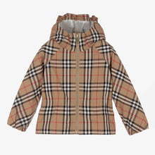 Load image into Gallery viewer, Burberry Junior Girls Beige Checked Jacket In Beige
