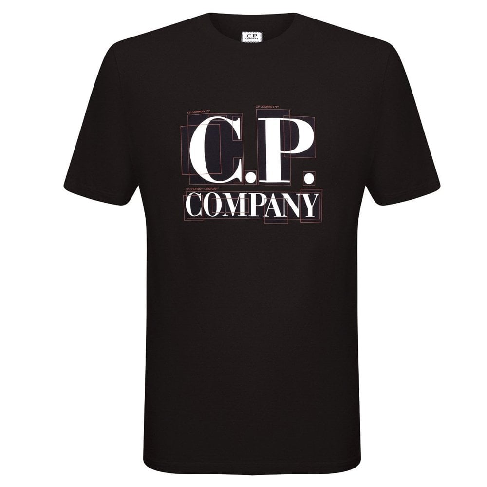 Cp Company Large Logo Print In Black