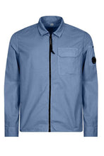 Load image into Gallery viewer, Cp Company Junior Gabardine Long Sleeve Lens Overshirt Riviera Blue
