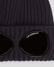 Load image into Gallery viewer, Junior Cp Company Merino Wool Goggle Beanie In Navy
