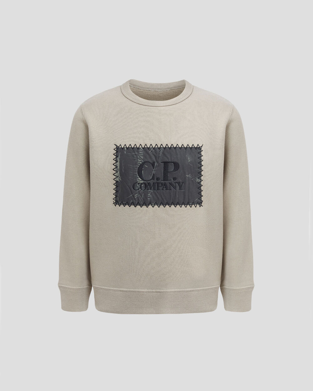 Cp Company Junior Stitch Logo Embroidered Sweatshirt In Silver Sage