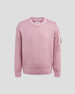 Cp Company Junior Merino Wool Knit In Rose Pink 055