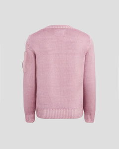 Cp Company Junior Merino Wool Knit In Rose Pink 055