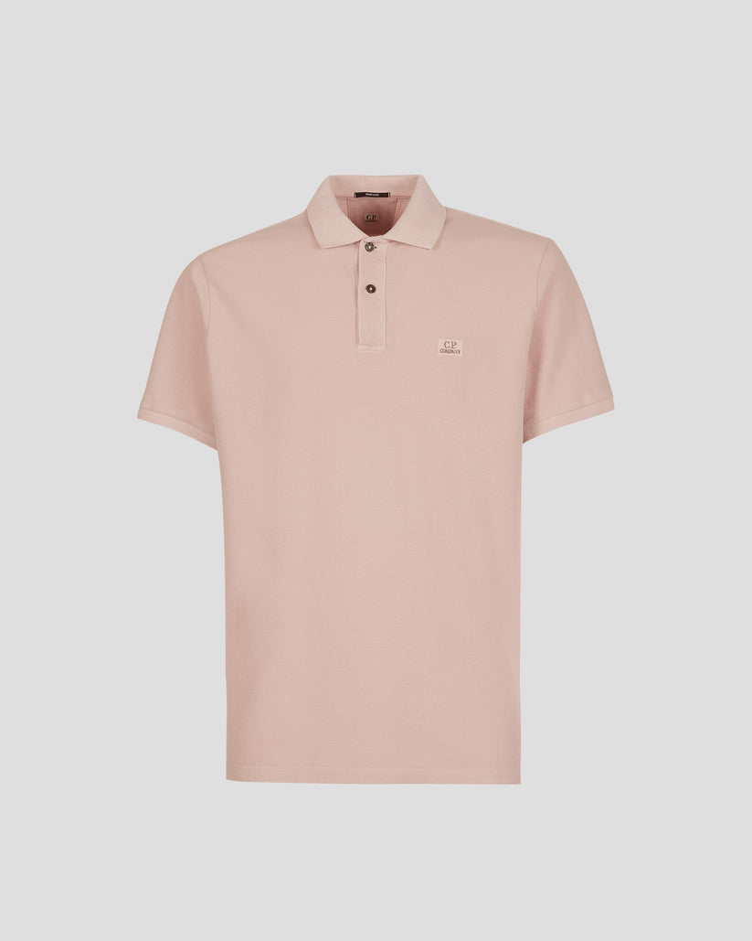 Cp Company Regular Fit Short Sleeve Polo 140A In Pink