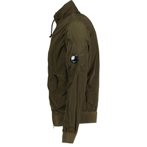 Cp Company Chrome-R Lens Bomber Jacket In Ivy Green