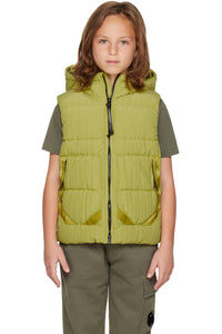 CP Company Junior Saint Peter Goggle Down Gilet In Golden Palm