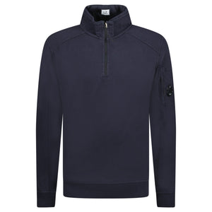 Cp Company Light Fleece Lens Quarter Zip In Navy