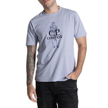 Load image into Gallery viewer, Cp Company British Sailor Textured Print Logo T-Shirt In Cosmic Sky
