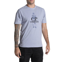 Load image into Gallery viewer, Cp Company British Sailor Textured Print Logo T-Shirt In Cosmic Sky
