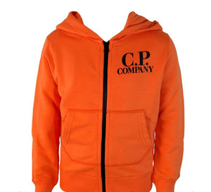 Cp Company Junior Goggle Full Zip Hoodie In Harvest Pumpkin