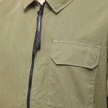 Load image into Gallery viewer, Cp Company Gabardine Full Zip Lens Shirt In Bronze Green (Pre-Order: Due Approx. 28th Feb)
