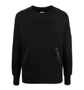 Cp Company Diagonal Raised Lens Sweatshirt In Black