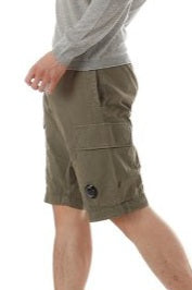 Cp Company Stretch Twill Cargo Shorts In Beige