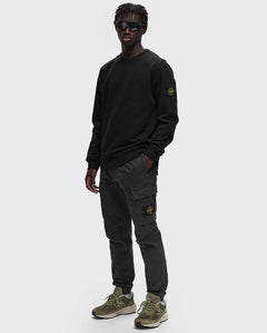 Stone Island Stretch Broken Twill Organic Cotton Old Effect Cargo Pants In Lead Grey