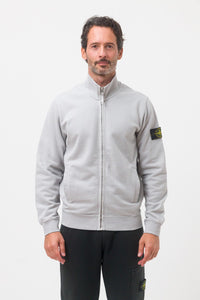 Stone Island Cotton Fleece Full Zip In Grey