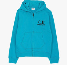 Load image into Gallery viewer, Cp Company Junior Goggle Full Zip Hoodie In Tile Blue
