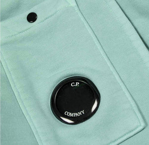 Cp Company Brushed Emerized Resist Dyed Lens Shorts in Mineral Blue