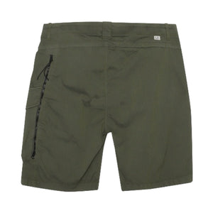 Cp Company 50 Fili Bermuda Stretch Cargo Shorts In Burnt Olive