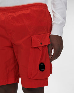 Cp Company Chrome-R Multipocket Swimshorts In Fiery Red