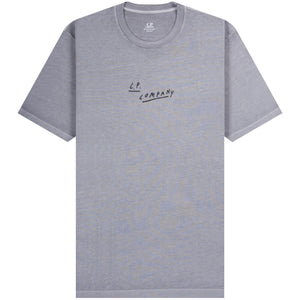 CP Company Jersey 24/1 Logo T-Shirt in Grey